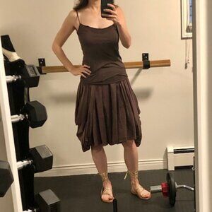 Gary Graham Brown Cotton Skirt, Size 6